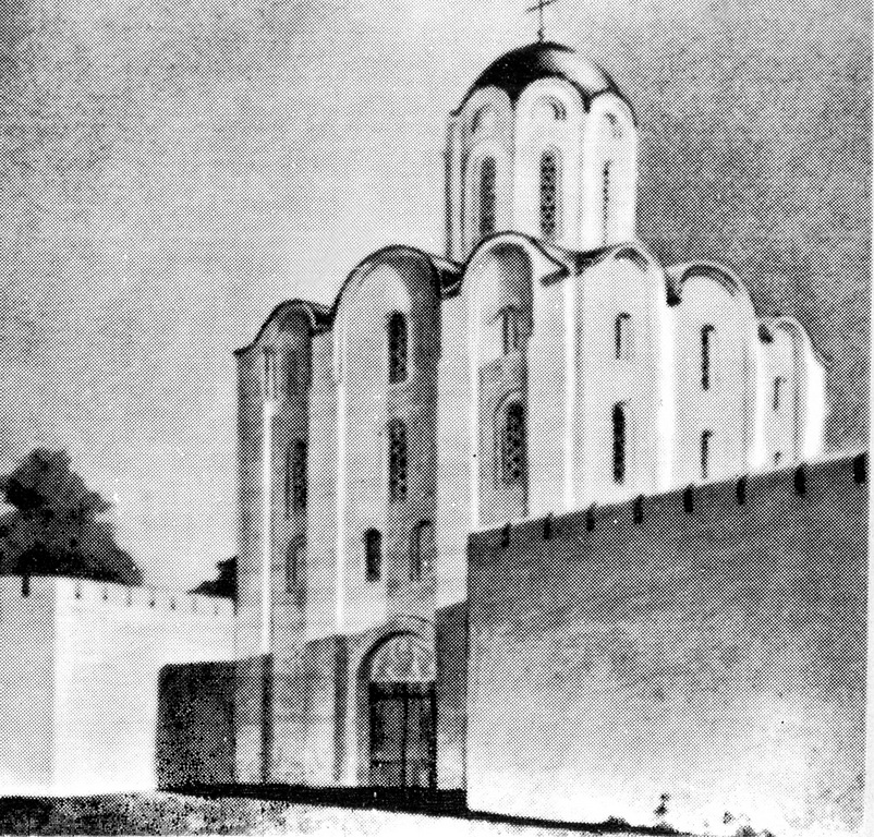 Предполагаемый          внешний          вид          Троицкой          надвратной          церкви.          Реконструкция          Ю.          Асеева