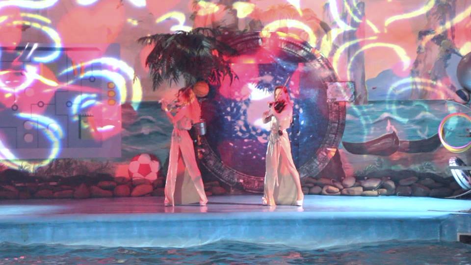 ночное шоу в дельфинарии немо