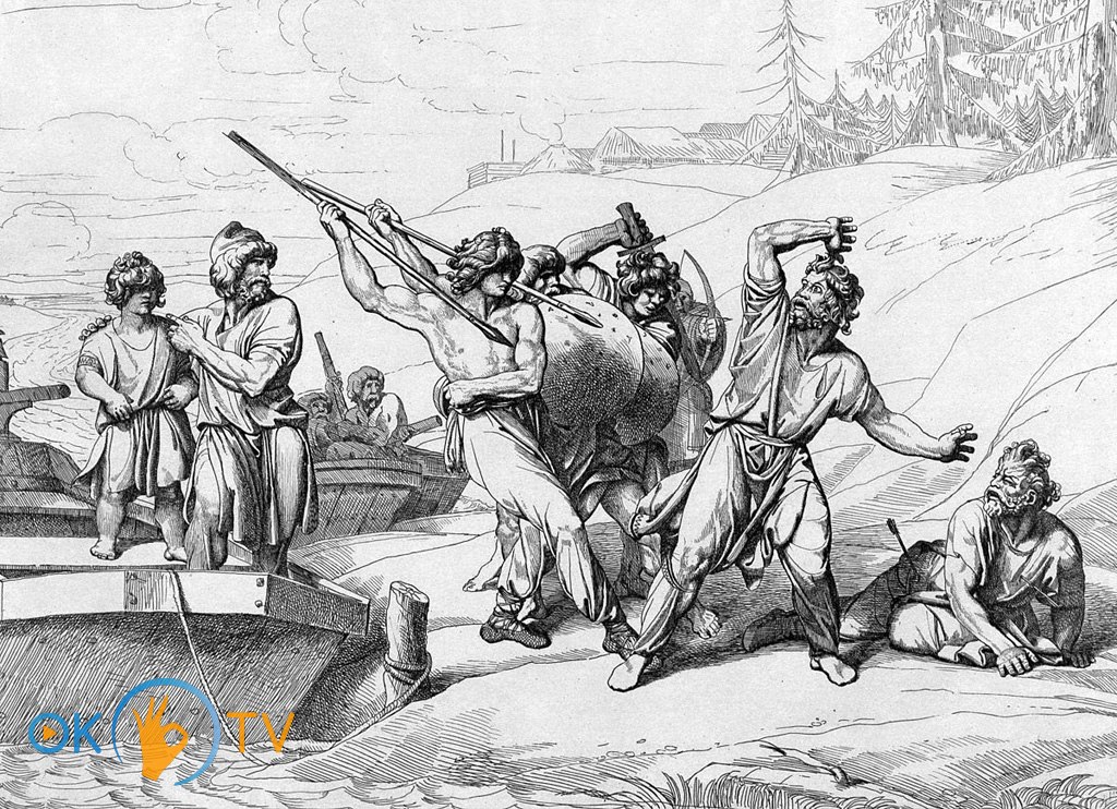 Вбивство          Аскольда          й          Діра.          Гравюра          Ф.          Бруні.          1830-ті          роки