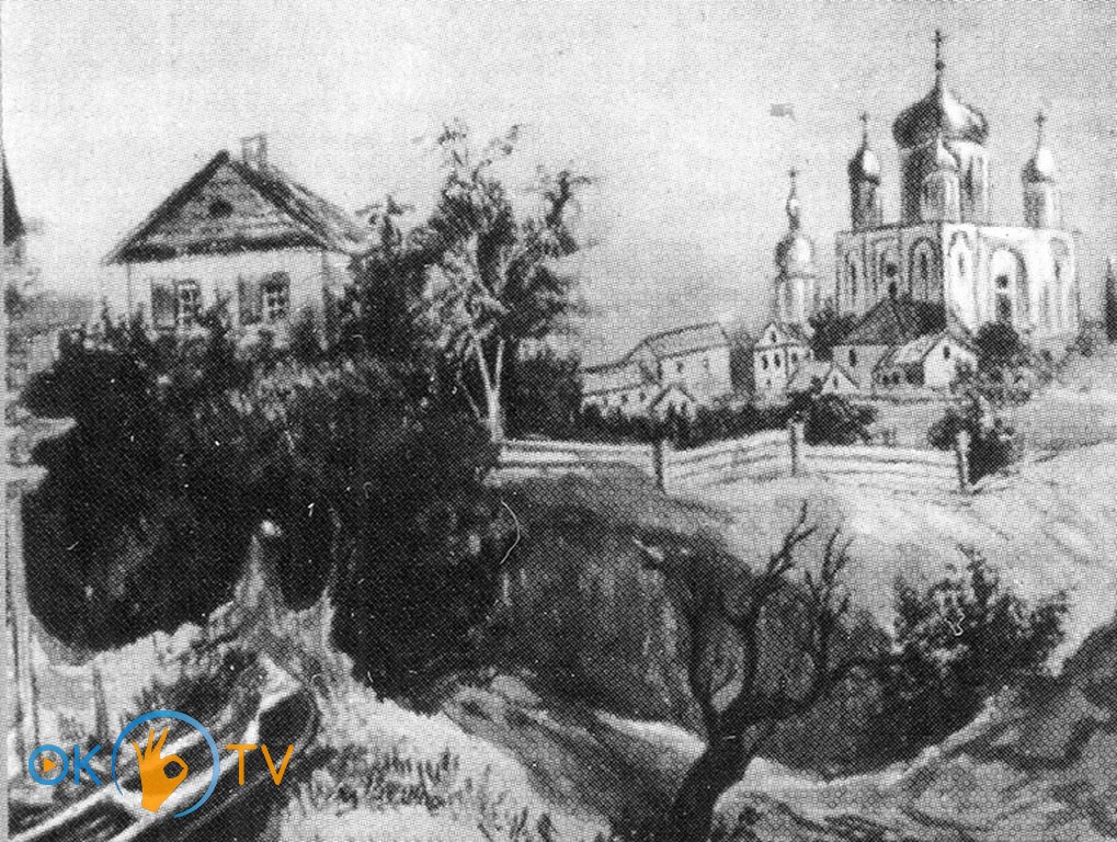 Садиба          Олександра          Анненкова          навпроти          Десятинної          церкви.          Середина          ХІХ          століття