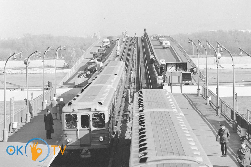 Станция          метро          Днепр          —          начало          Моста          метро.          1970          год
