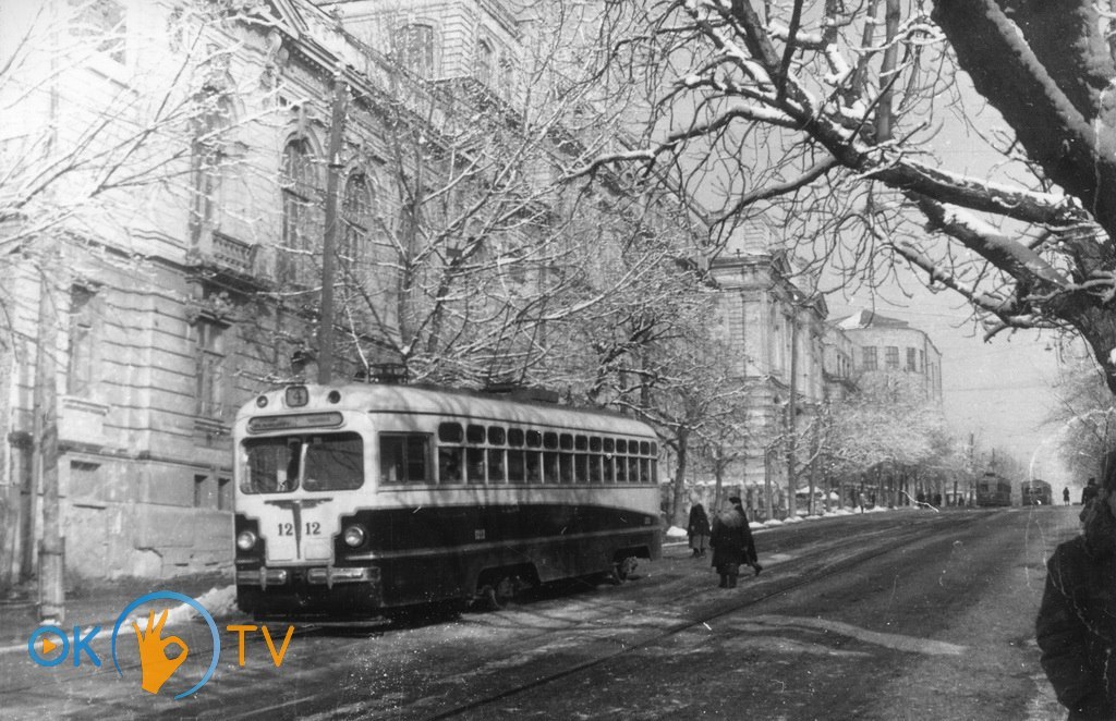 Трамвай на вулиці Воровського. 1950 рік